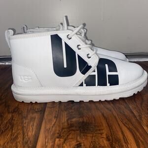 Ugg Neumel Chopd Chukka Ankle Boot Men Sz 11 Wool White Black Logo Fall Winter